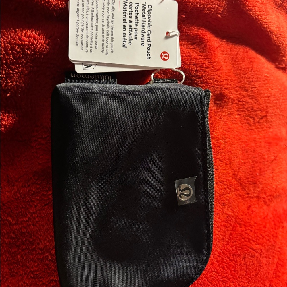 Lululemon Black Clippable Card Pouch- with metal hardware